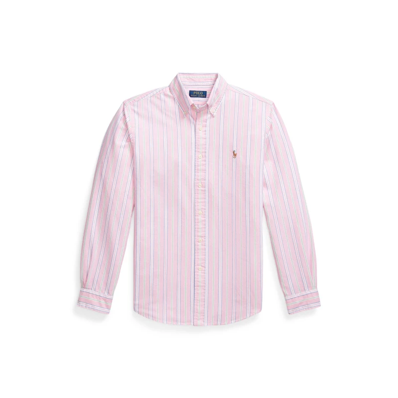 Image of Polo Ralph Lauren Multi-coloured Striped Poplin Shirt Pink/White male L