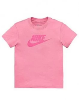 Image of Nike Sportswear Older Girls Futura T-Shirt - Pink Size M 10-12 Years, Women
