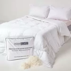Image of Homescapes - Premium White Goose Down 4.5 Tog Double Size Summer Duvet - White