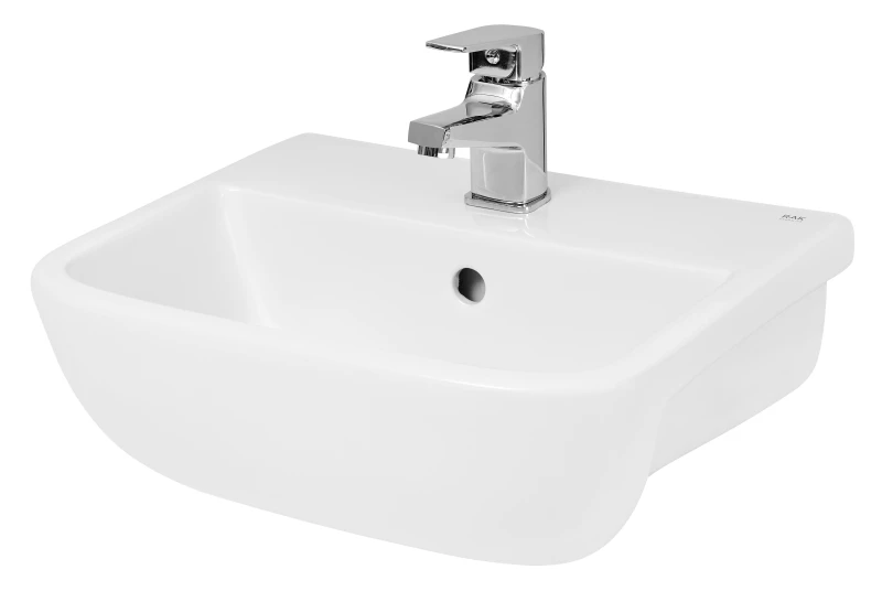 Image of Balterley Semi Recessed 1 Tap Hole Minimalist Basin Tap Not Included 500mm in White White Unisex