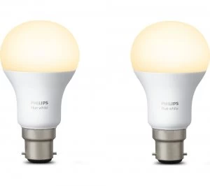 Image of Philips Hue White Wireless Bulb B22 Twin Pack