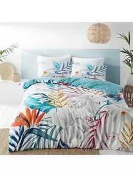 image of Pineapple Elephant Ayanna Tropical Floral Duvet Cover Set