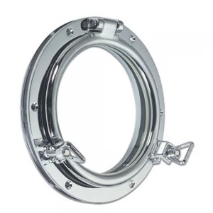 image of Modern Classic Round Opening Porthole in Brass or Chromium plated