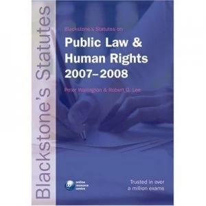 Image of Public Law and Human Rights 2007-2008 by Peter Wallington Paperback
