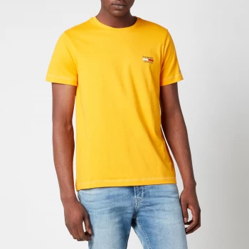 Image of Tommy Jeans Mens Chest Logo T-Shirt - Florida Orange - S