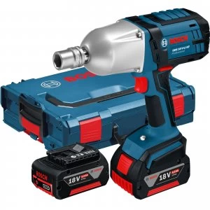 Image of Bosch GDS 18 V-LI HT 18v Cordless 1/2" Drive Impact Wrench 2 x 5ah Li-ion Charger Case