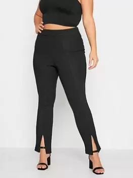 Image of Yours Rib Split Front Legging Black, Size 20, Women