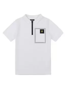 Image of Lyle & Scott Kids Heat Sealed Pocket Polo - Bright White - 3/4