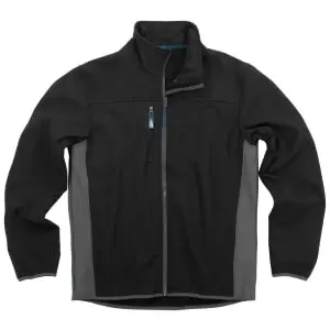 image of Tough Grit Softshell Jacket, in Black and Grey Water-Resistant, Size: L