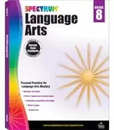 Image of spectrum language arts workbook 8th grade 160pgs
