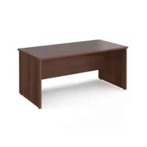 image of Office Desk Rectangular Desk 1600mm Panel End Leg Walnut Tops 800mm Depth Maestro 25