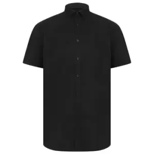 Henbury Mens Modern Short Sleeve Oxford Shirt (3XL) (Black)