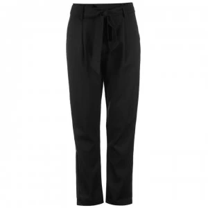 image of Glamorous Tie Waist Trousers - Black