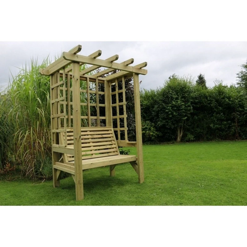 Image of Churnet Valley Garden Furniture Ltd Beatrice 2 Seat Arbour - Min. Assembly Required - Set of Cushions Inc in Brown Brown Unisex