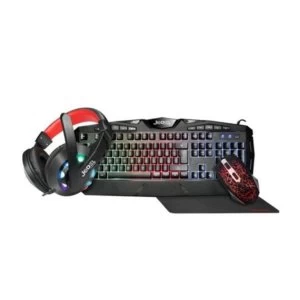 image of Jedel CP-04 Knights Templar Elite 4-in-1 Gaming Kit - Backlit RGB Keyboard, 1000 DPI RGB Mouse, 40mm Driver RGB Headset, XL...