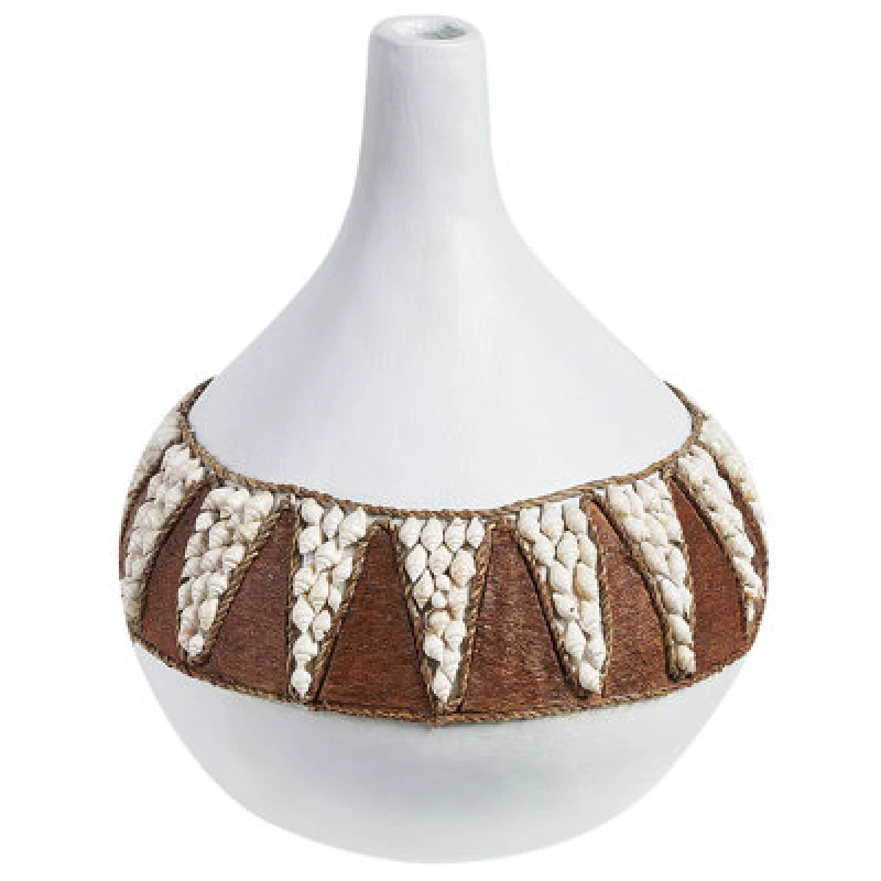 Image of Beliani Decorative Vase Simpang Ceramic 33cm White