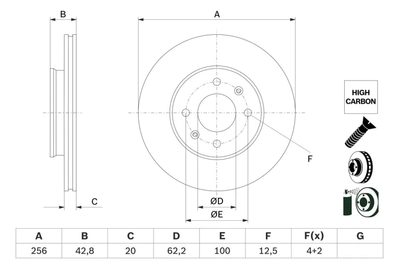Image of Brake disc Bosch 0 986 479 G86
