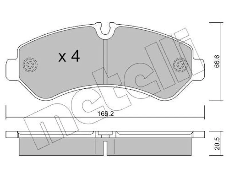 Image of METELLI Brake pad set METELLI 22-1276-0
