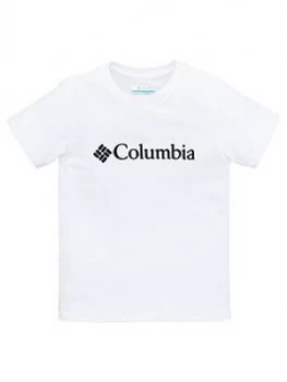 Image of Boys, Columbia Boys Basic Logo T-Shirt - White Size M 11-12 Years