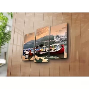 Image of 3KBPAT-2 Multicolor Decorative Canvas Painting (3 Pieces)