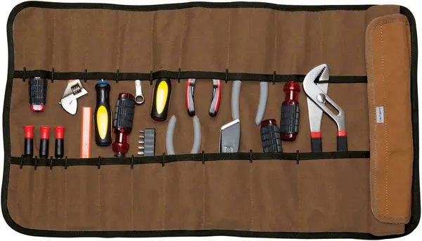 Image of Carhartt 18 Pocket Utility Roll Tool Bag, brown