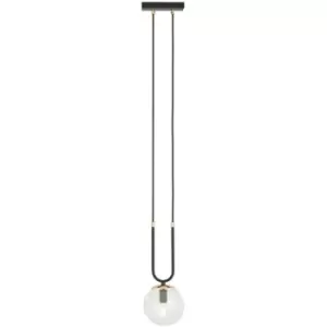 Image of Emibig Glam Black Globe Pendant Ceiling Light with Clear Glass Shades, 1x E14
