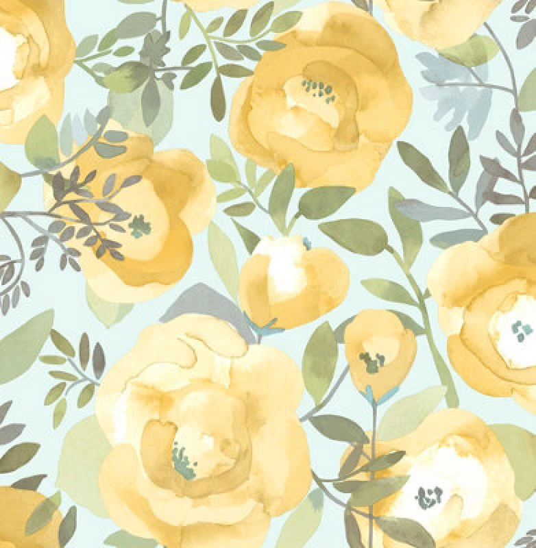 Image of Nuwallpaper Nu3036 Peachy Keen Peel & Stick Wallpaper, Yellow