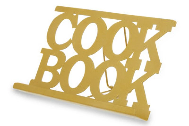 Image of Orsina Durable Cook Book Stand Gold, Elegant Design Book Stand For Cook Books, Practical Recipe Book Stand