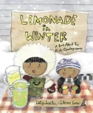 Image of lemonade in winter a book about two kids counting money