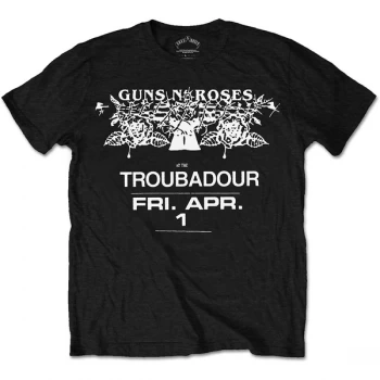 Image of Guns N' Roses - Troubadour Flyer Unisex Large T-Shirt - Black