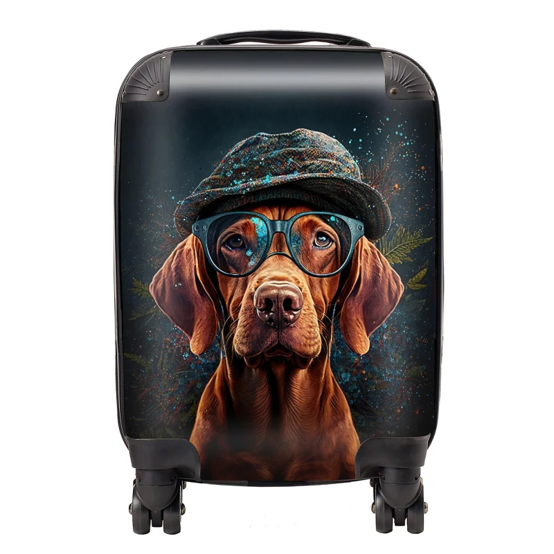 Image of Warren Reed - Designer Hungarian Vizsla Dog Splashart Suitcase Size: Large Multicolor Unisex Large
