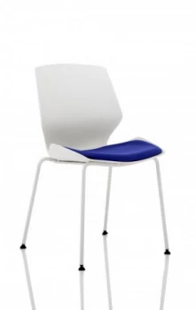 Image of Florence White Frame Visitor Chair in Stevia Blue KCUP1532