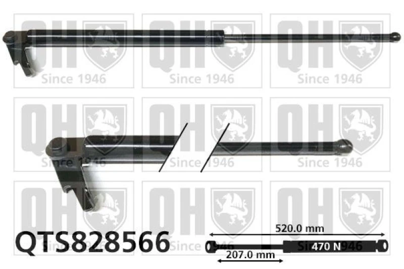 Image of QUINTON HAZELL Tailgate strut QUINTON HAZELL QTS828566