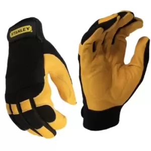 image of Stanley Mens Hybrid Performance Suede Gloves (One Size) (Black/Yellow) - Black/Yellow