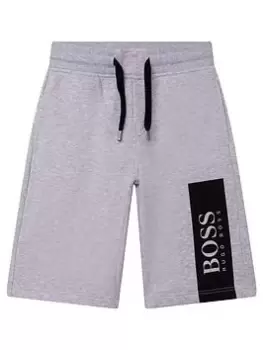 Image of BOSS Boys Logo Jog Shorts - Grey Marl, Size 12 Years