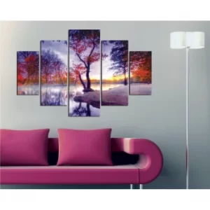 image of ST150 Multicolor Decorative MDF Painting (5 Pieces)