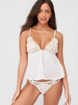 Image of BlueBELLA Sana Crop Cami And Thong Set - Ivory, Size S, Women
