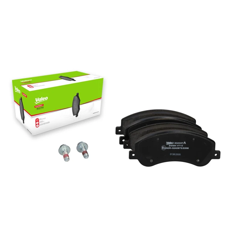 Image of VALEO 302337A Brake pad set EXPERT Front Axle, excl. wear warning contact, with anti-squeak plate Brake Pad Set,disc brake (402)