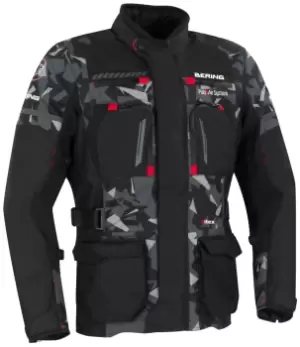 Image of Bering Boston Motorcycle Softshell Jacket, black-multicolored, Size 2XL, black-multicolored, Size 2XL