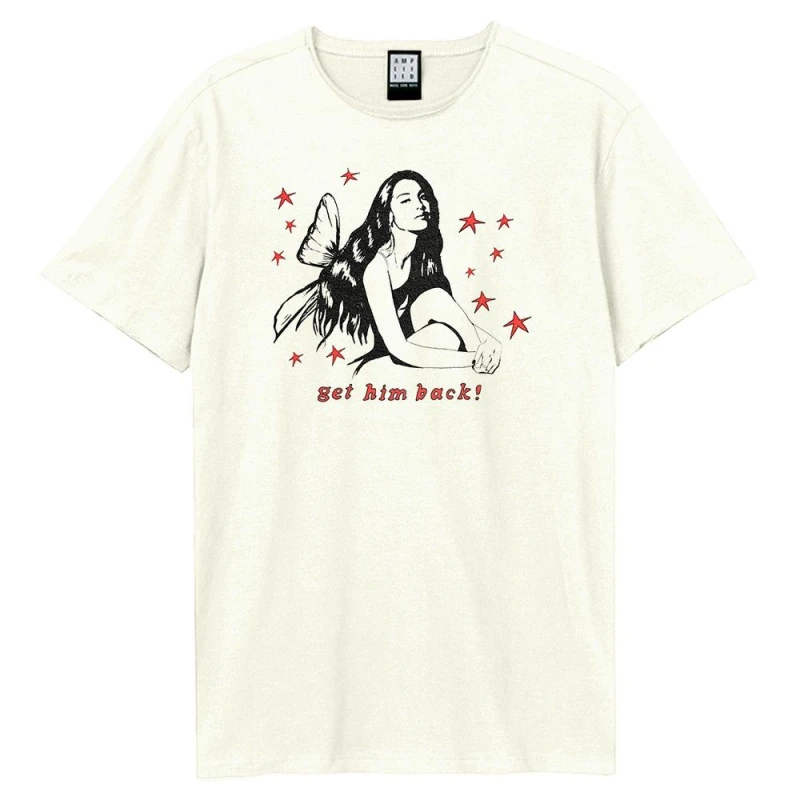 Image of Amplified Amplified Men Get Him Back Olivia Rodrigo T-Shirt in White Size: X-Small White XS Male 5063806004240