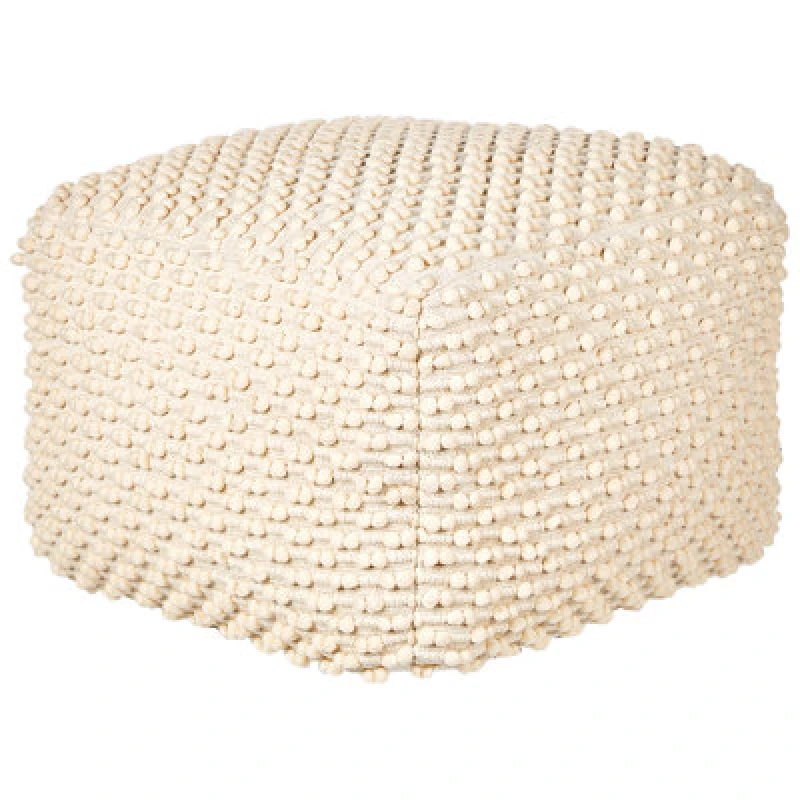 Image of Beliani Pouffe Kingri Cotton Light Beige