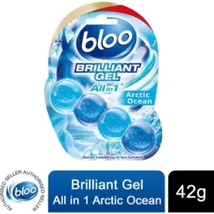 image of Bloo Toilet Rim Blocks Brilliant Gel All-in-One Cleaner Arctic Ocean Scent, 42g