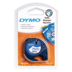 image of Dymo 91201 Black on WhiteLabel Tape 12mm x 4m