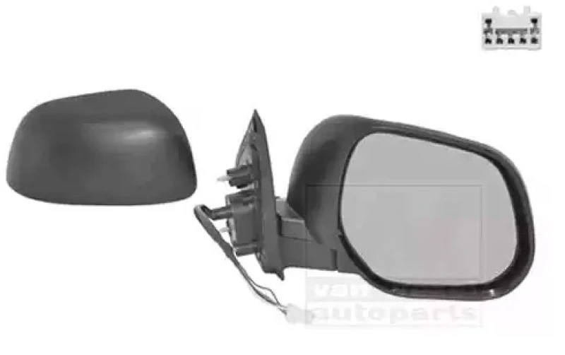 Image of VAN WEZEL 3272808 Wing mirror * HAGUS * Right, Heatable, primed Outside Mirror (50)