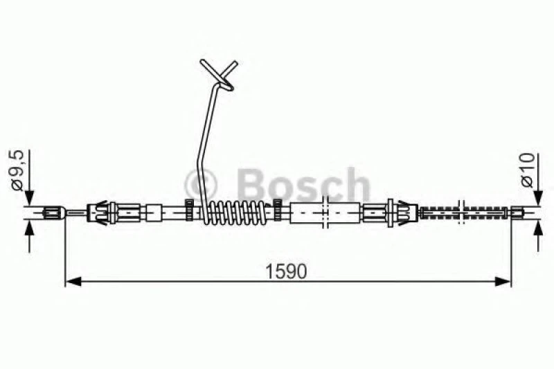 Image of Handbrake cable Bosch 1 987 477 175
