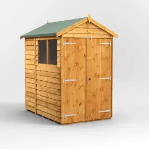 Image of 6x4 Power Overlap Apex Double Door Garden Shed
