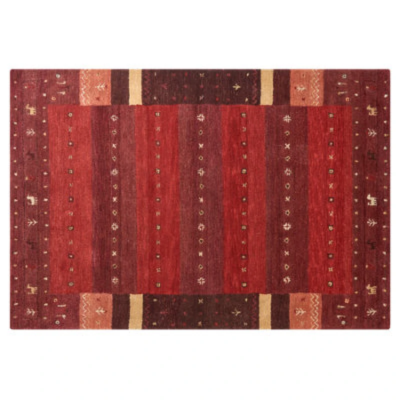 Image of Beliani Rug Sinanli Multicolour 140 X 200 Cm Wool Gabbeh