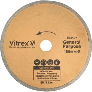 Image of Vitrex Tile Cutting Diamond Blade 180mm