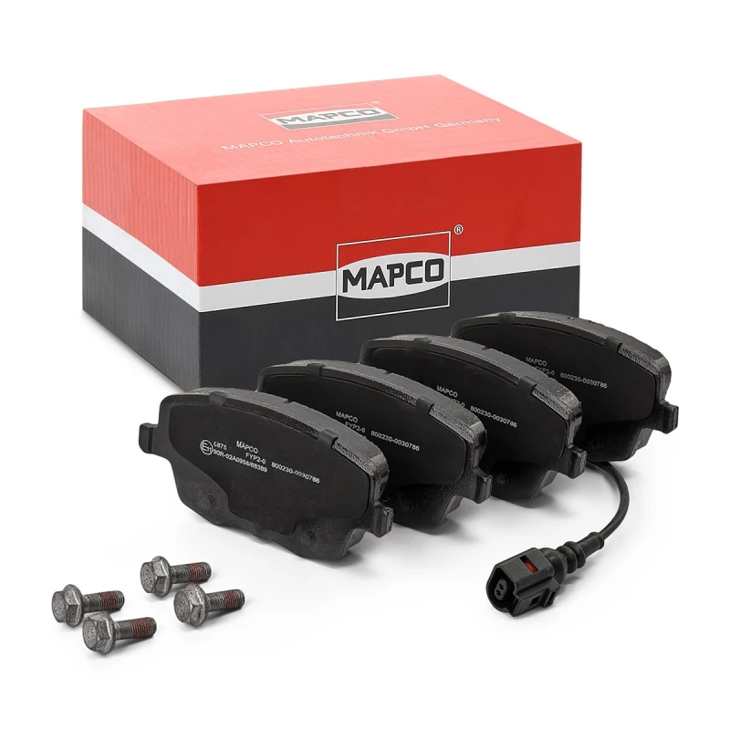 Image of MAPCO 6875 Brake pad set Front Axle, incl. wear warning contact, with anti-squeak plate Brake Pad Set,disc brake (402)