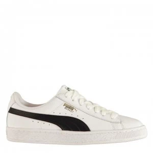 Image of Puma Basket Leather Trainers - White/Black